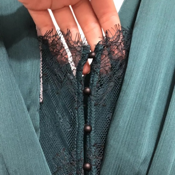 ZARA Green Jumpsuit with Lace Insets BNWOT - Picture 7 of 8